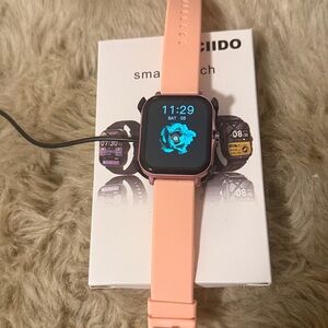 Smart Fitness Watch Blood Pressure Heart Rate Monitor with Calorie Step (pink)